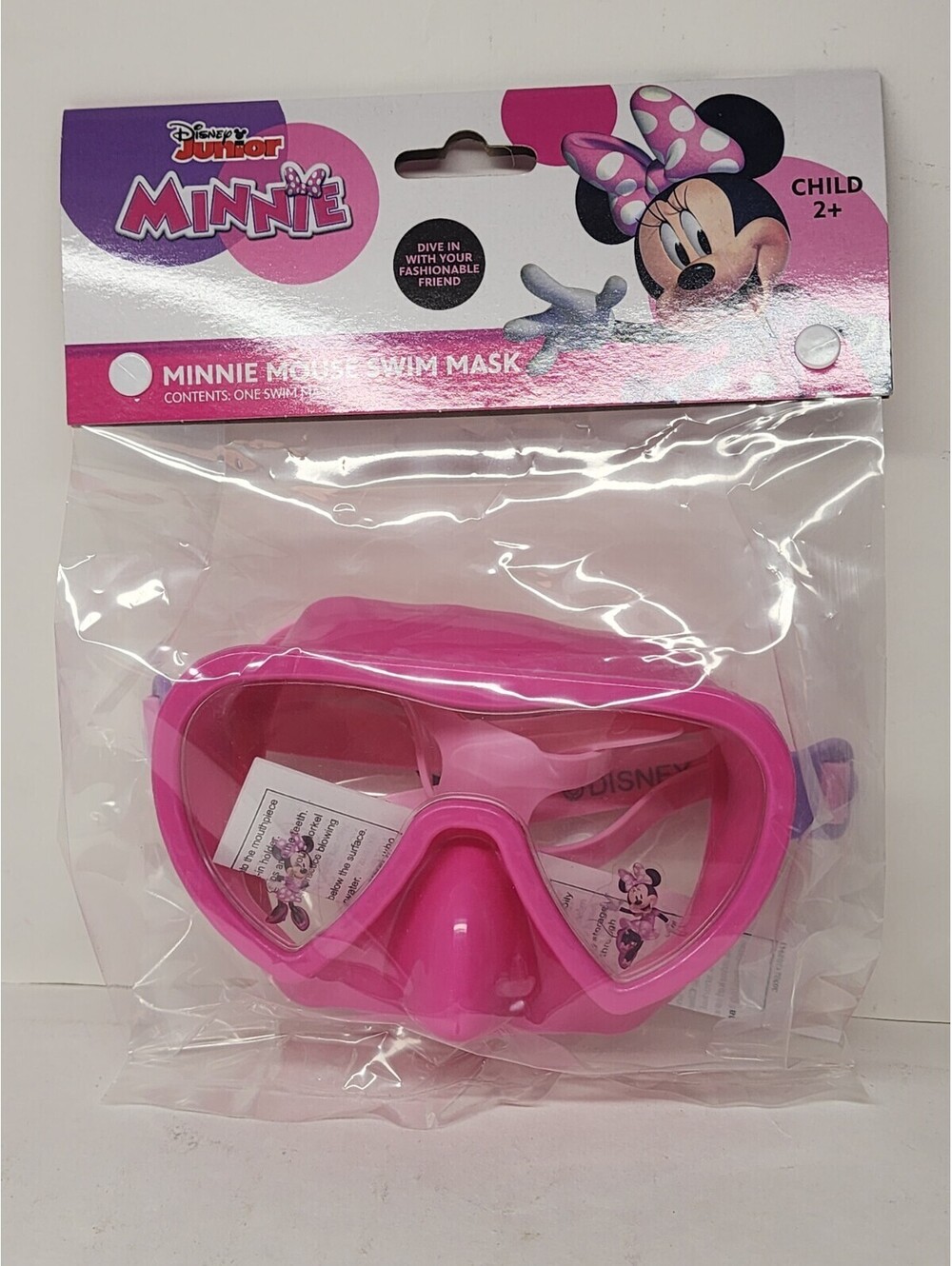 Disney Junior Child Minnie Mouse Logo Swim Mask - UV Protection - Ages 2+  NEW